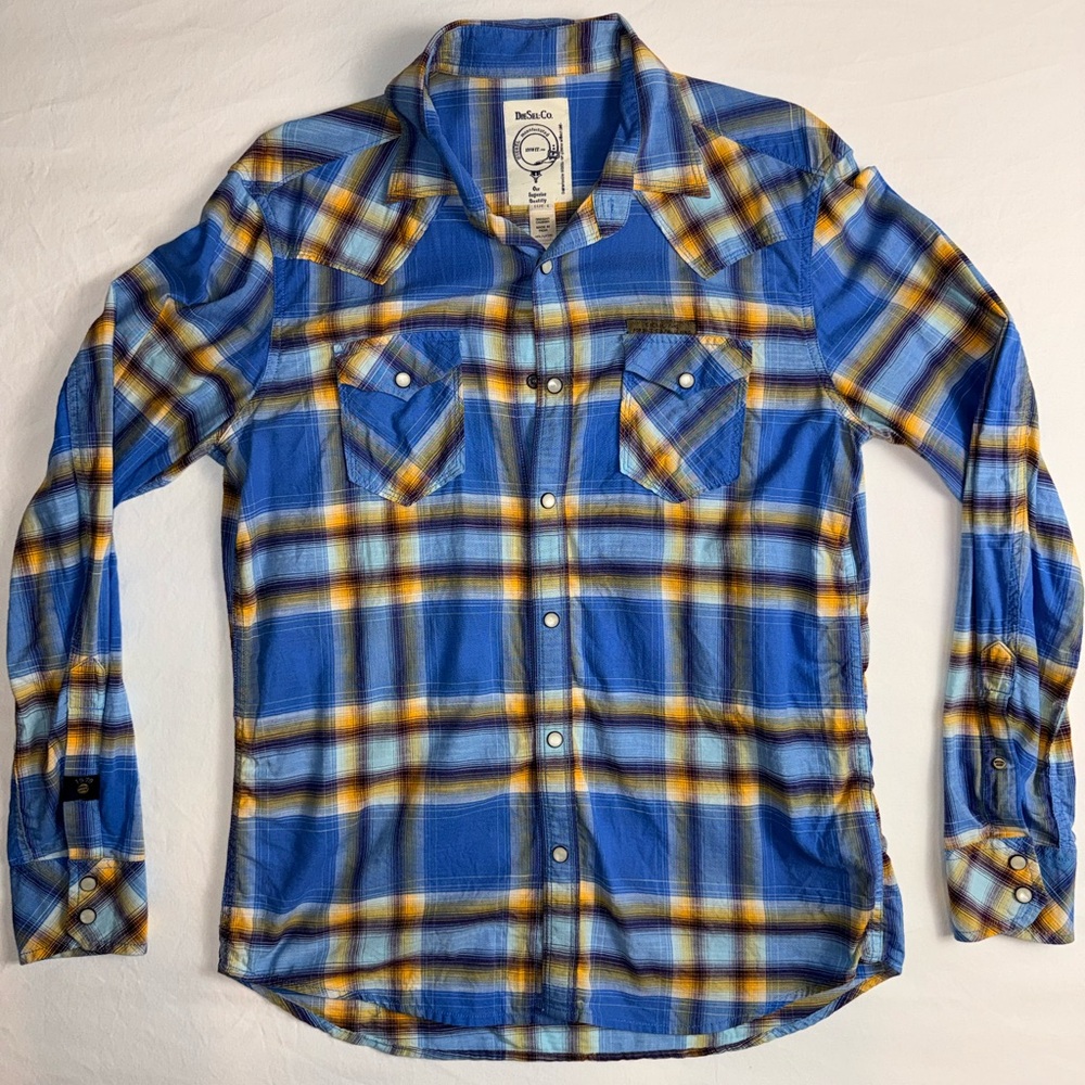 Men’s Diesel Western Plaid Shirt – Knit Denim Feel – Premium Era Size Large